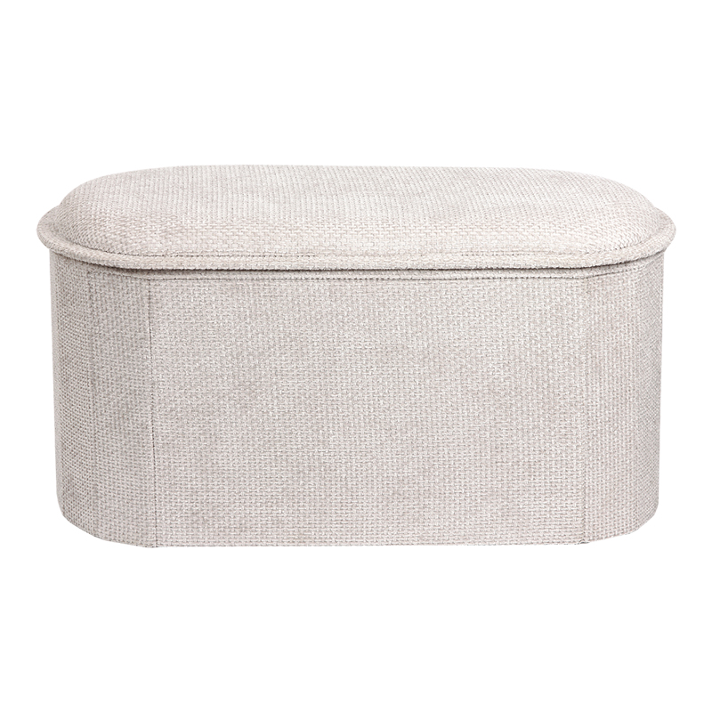 Σκαμπό-μπαούλο Trebia pakoworld κρεμ ύφασμα 76x38x38εκ