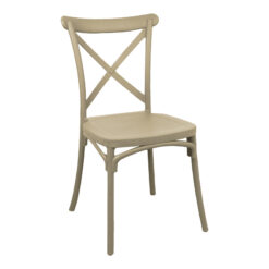 Καρέκλα Crossie pakoworld στοιβαζόμενη pp cappuccino 43x53x88εκ