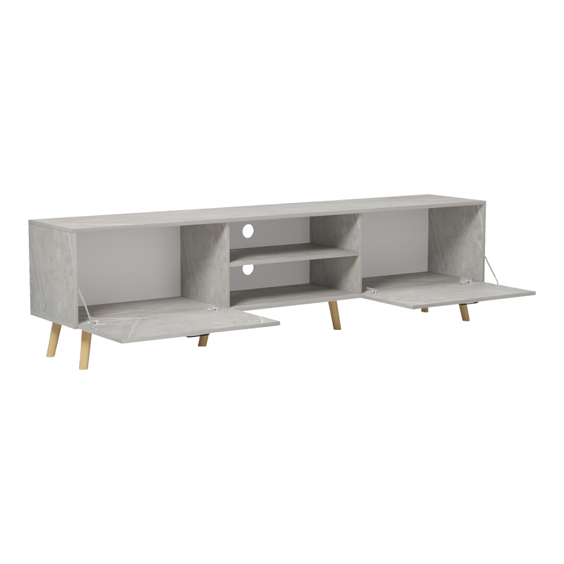 Έπιπλο τηλεόρασης Gorna pakoworld μπεζ εφέ μαρμάρου 180x35x48.6εκ - Image 2
