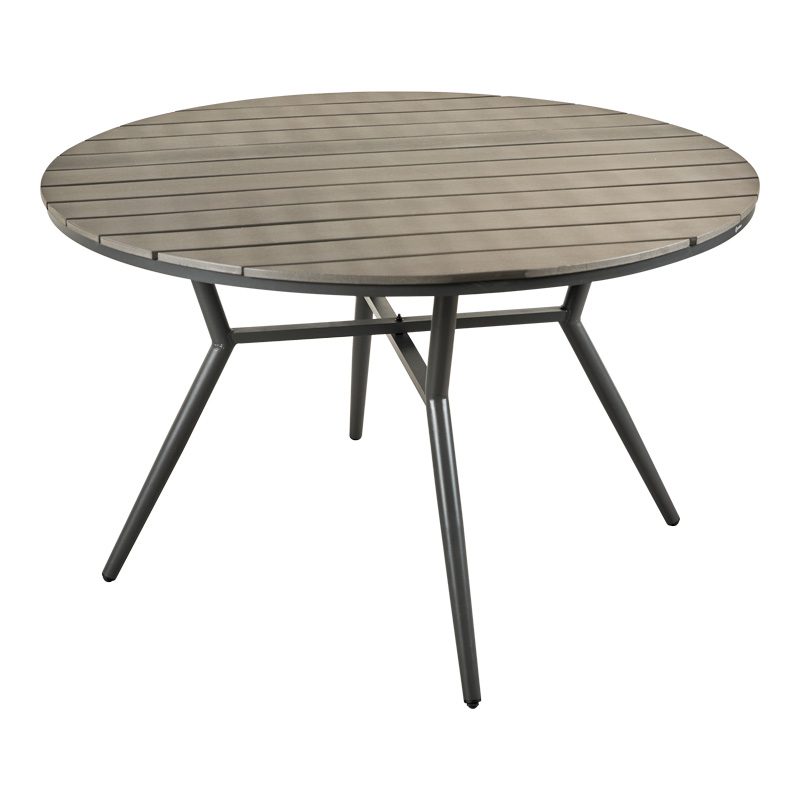 Τραπέζι Appa pakoworld αλουμίνιο και plywood σε ανθρακί απόχρωση Φ120x74εκ - Image 4