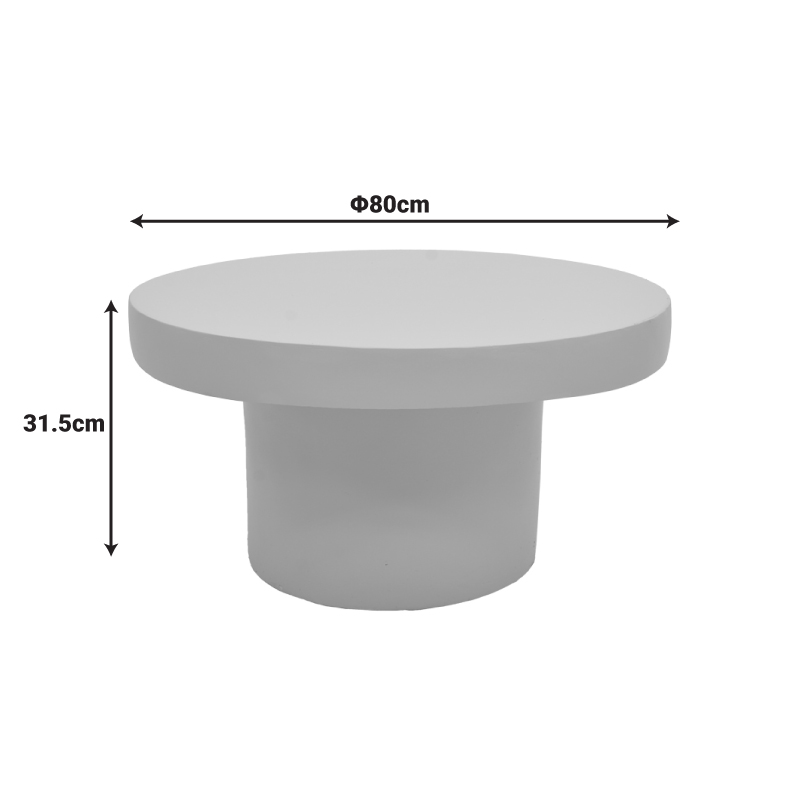 Τραπέζι σαλονιού Umbra pakoworld MGO ανοιχτό γκρι Φ80x31.5εκ - Image 4