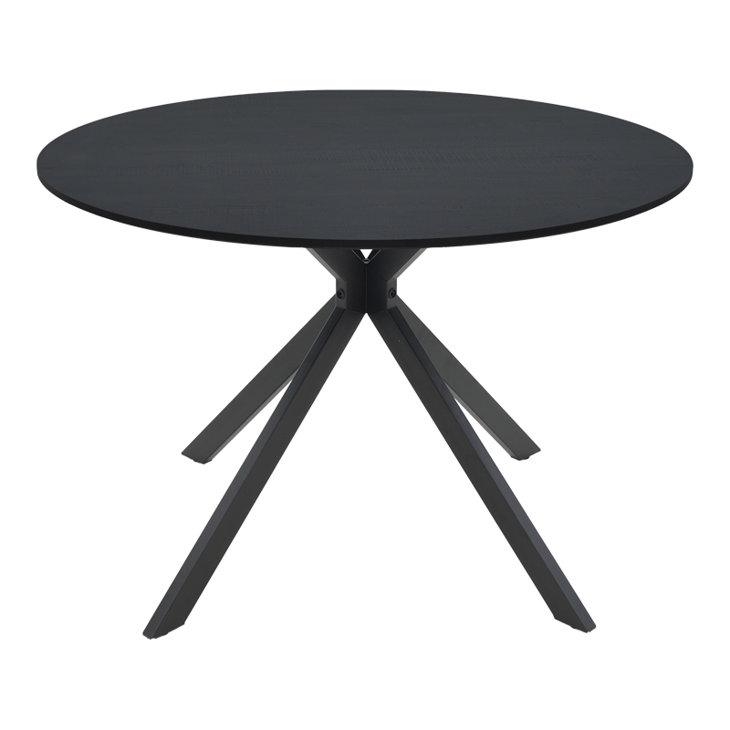 Τραπέζι Xuson pakoworld μαύρο mdf με μεταλλικό πόδι Φ120x75εκ - Image 2
