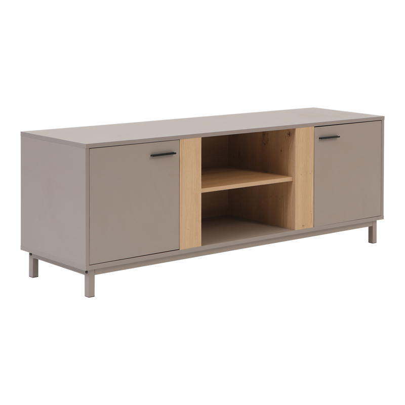 Έπιπλο τηλεόρασης Polenio pakoworld cappuccino με φυσικό 150x40x53εκ - Image 2