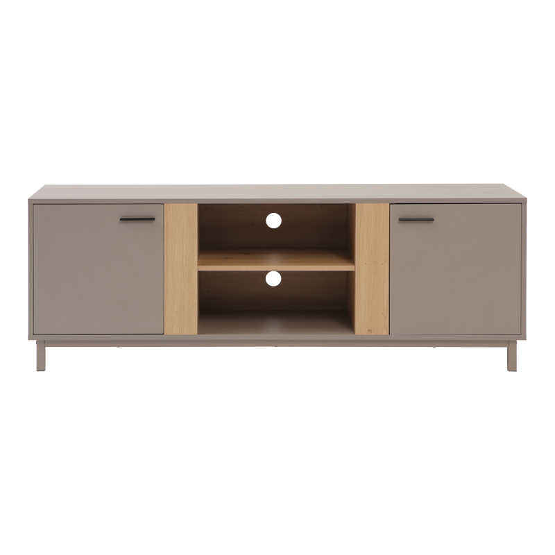 Έπιπλο τηλεόρασης Polenio pakoworld cappuccino με φυσικό 150x40x53εκ - Image 3
