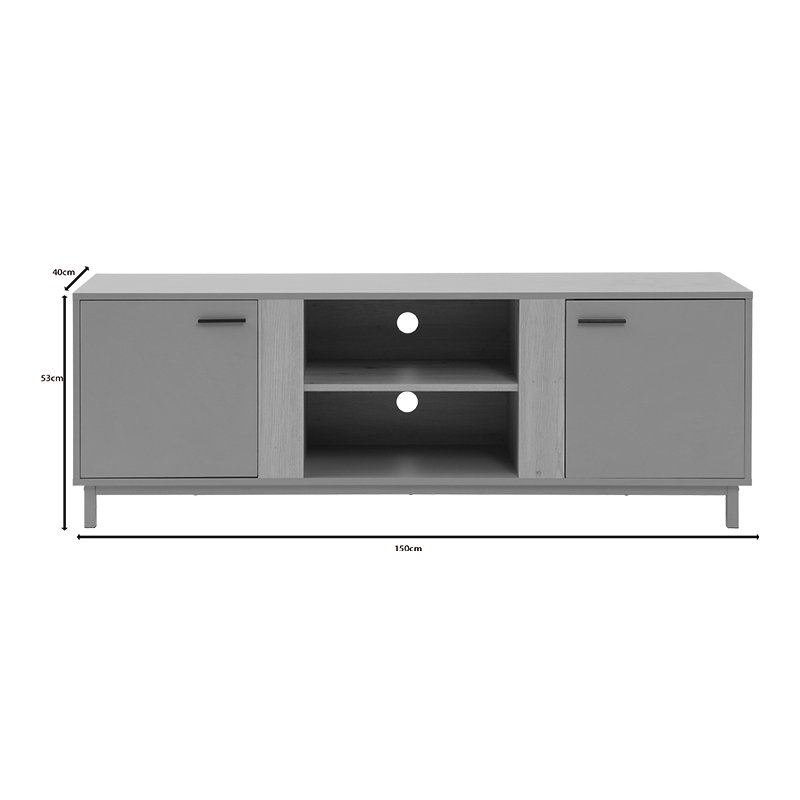 Έπιπλο τηλεόρασης Polenio pakoworld cappuccino με φυσικό 150x40x53εκ - Image 4