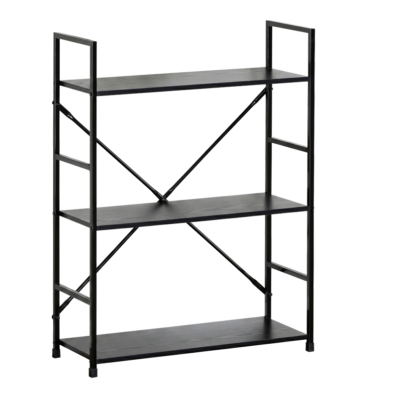 Βιβλιοθήκη-ραφιέρα Manlo pakoworld μαύρο μέταλλο 58.6x23.5x80εκ - Image 2