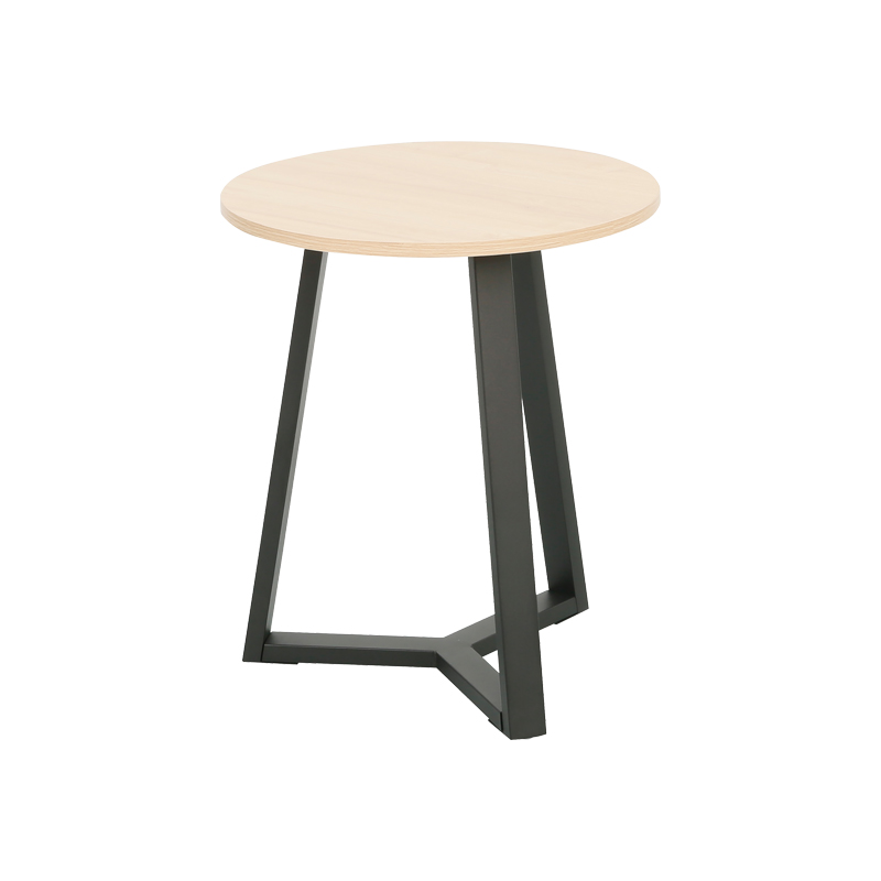 Βοηθητικό τραπέζι Berton pakoworld cappuccino με μαύρο μέταλλο Φ45x52εκ - Image 2