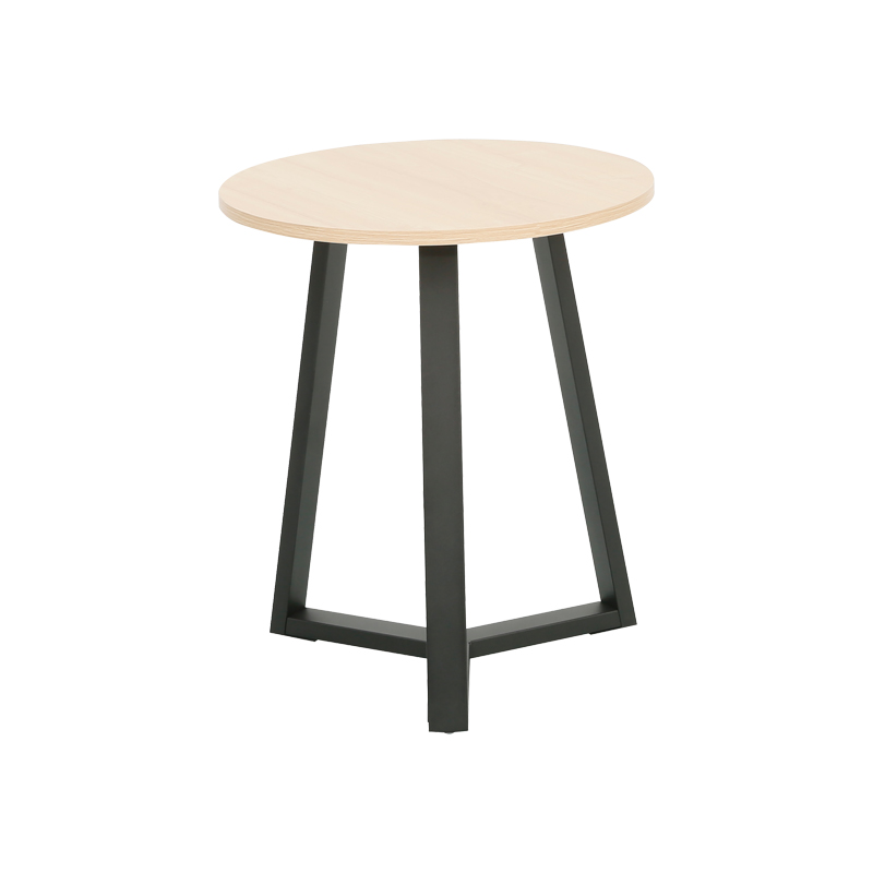 Βοηθητικό τραπέζι Berton pakoworld cappuccino με μαύρο μέταλλο Φ45x52εκ - Image 3