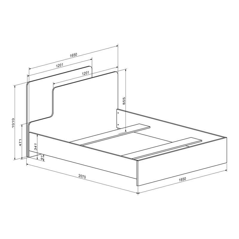 Κρεβάτι διπλό Lucabel pakoworld κρεμ 160x200εκ - Image 3