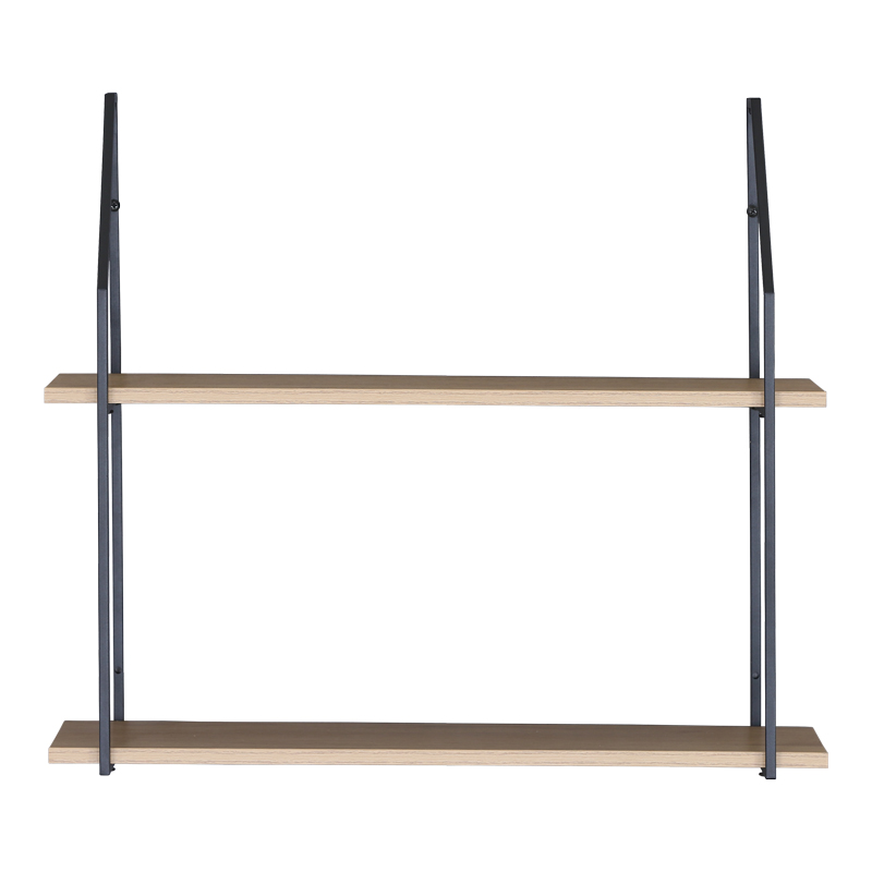 Ραφιέρα τοίχου Fema pakoworld oak με μαύρο μέταλλο 60x20x52εκ - Image 3