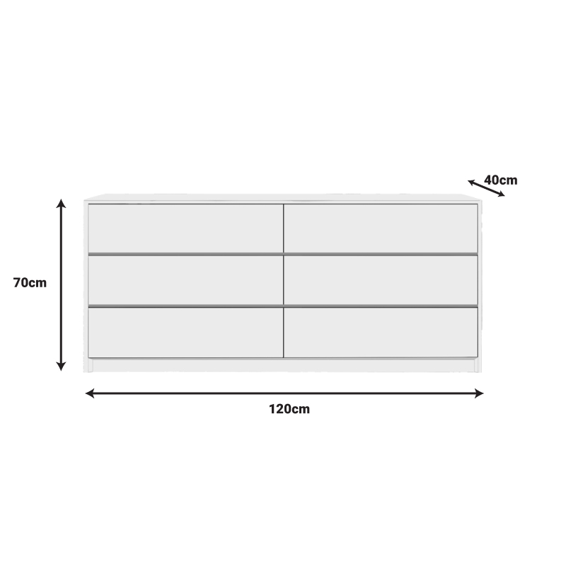 Συρταριέρα Kuanger pakoworld mdf σε λευκή απόχρωση 120x40x70εκ - Image 3