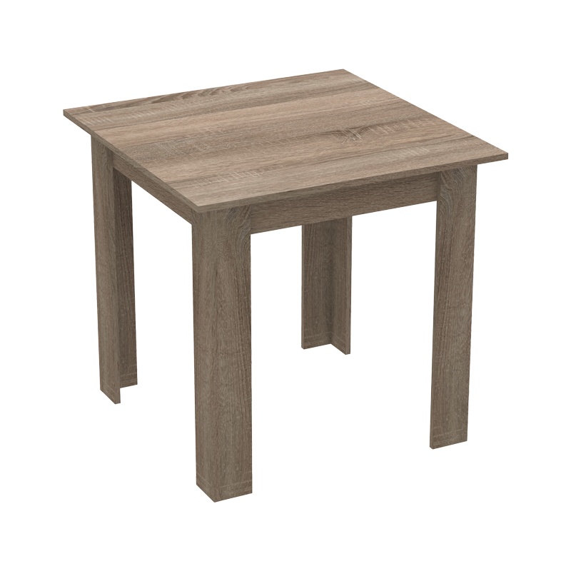 Τραπεζαρία Manka-Parker pakoworld σετ 3τεμ mdf σε μαύρη-sonoma truffle απόχρωση 80x80x77εκ - Image 3