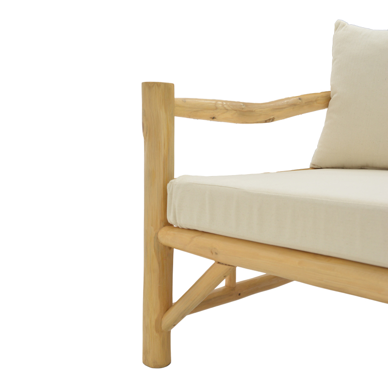 Καναπές Roziana pakoworld φυσικό teak ξύλο 210x100x80εκ - Image 7
