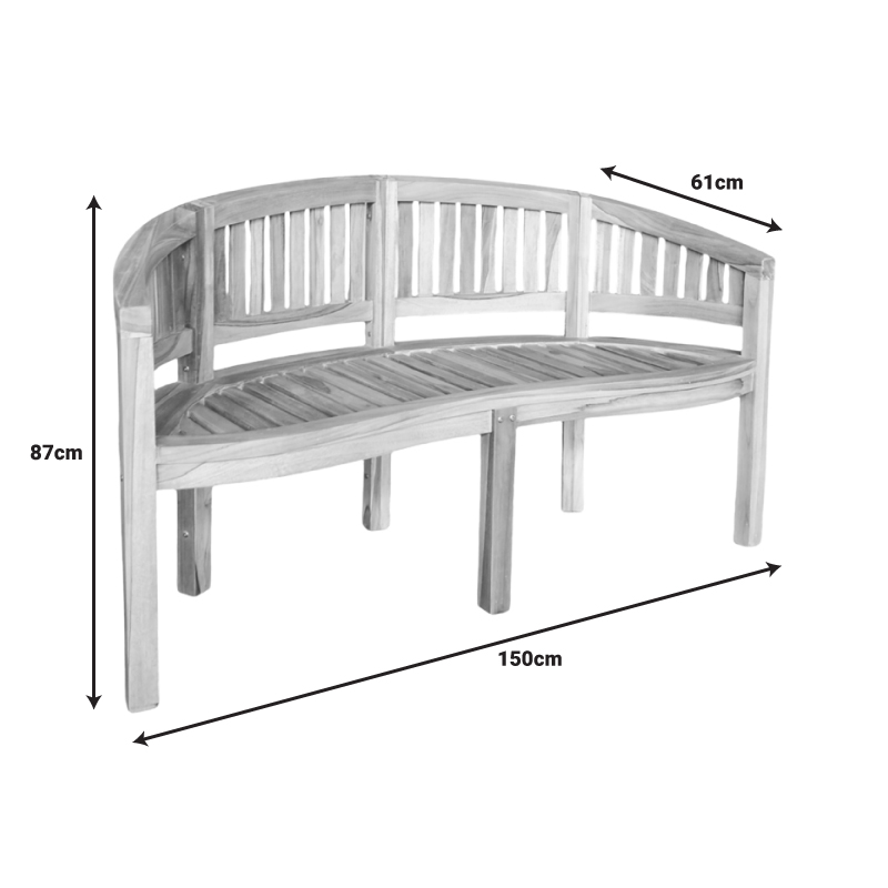 Καναπές τριθέσιος Coren pakoworld φυσικό teak ξύλο 150x61x87εκ - Image 8