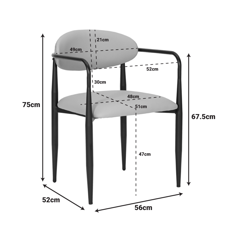 Πολυθρόνα Kalone pakoworld pu σε γκρι-μπεζ απόχρωση 56x55x78εκ - Image 9