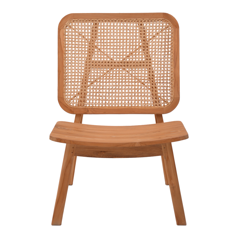 Πολυθρόνα Viborg pakoworld φυσικό teak ξύλο-φυσικό rattan 60x75x87εκ - Image 6