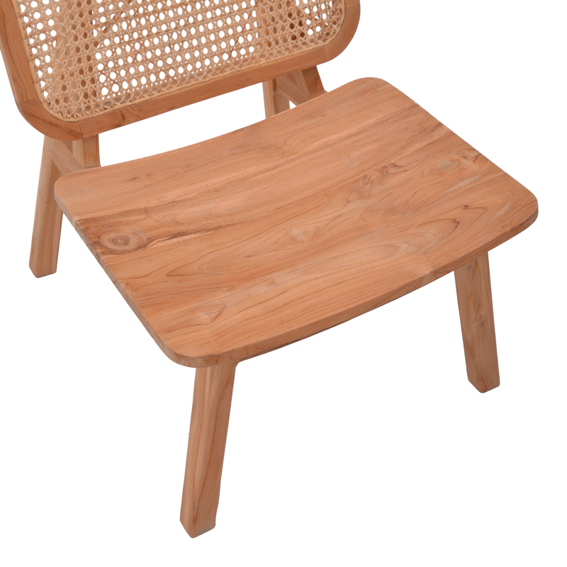 Πολυθρόνα Viborg pakoworld φυσικό teak ξύλο-φυσικό rattan 60x75x87εκ - Image 9