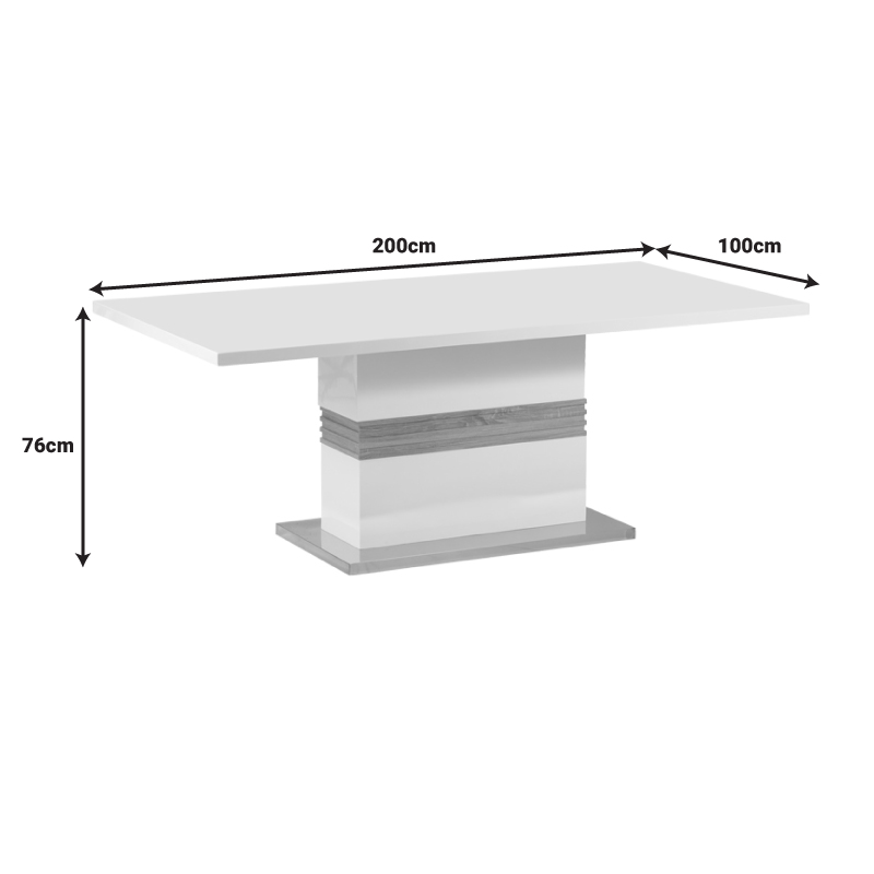 Τραπέζι Zoekrin Inart λευκό mdf 200x100x76εκ - Image 6