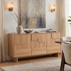 Μπουφές Jenfia pakoworld mdf σε φυσική απόχρωση 150x39x75