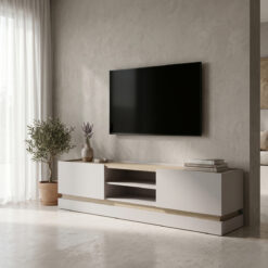 Έπιπλο τηλεόρασης Wendo pakoworld γκρι-sonoma 200x37x47εκ