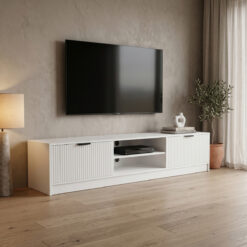 Έπιπλο τηλεόρασης Lemardo pakoworld λευκό 180x40x40εκ