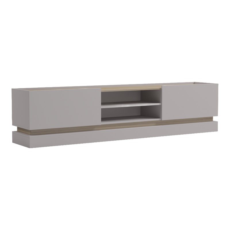 Έπιπλο τηλεόρασης Wendo pakoworld γκρι-sonoma 200x37x47εκ - Image 3
