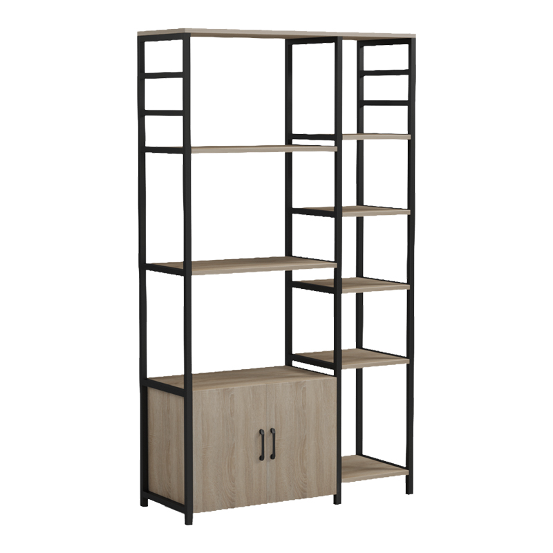 Επιδαπέδια ραφιέρα Ranea pakoworld sonoma-μαύρο 85x32x150εκ - Image 2