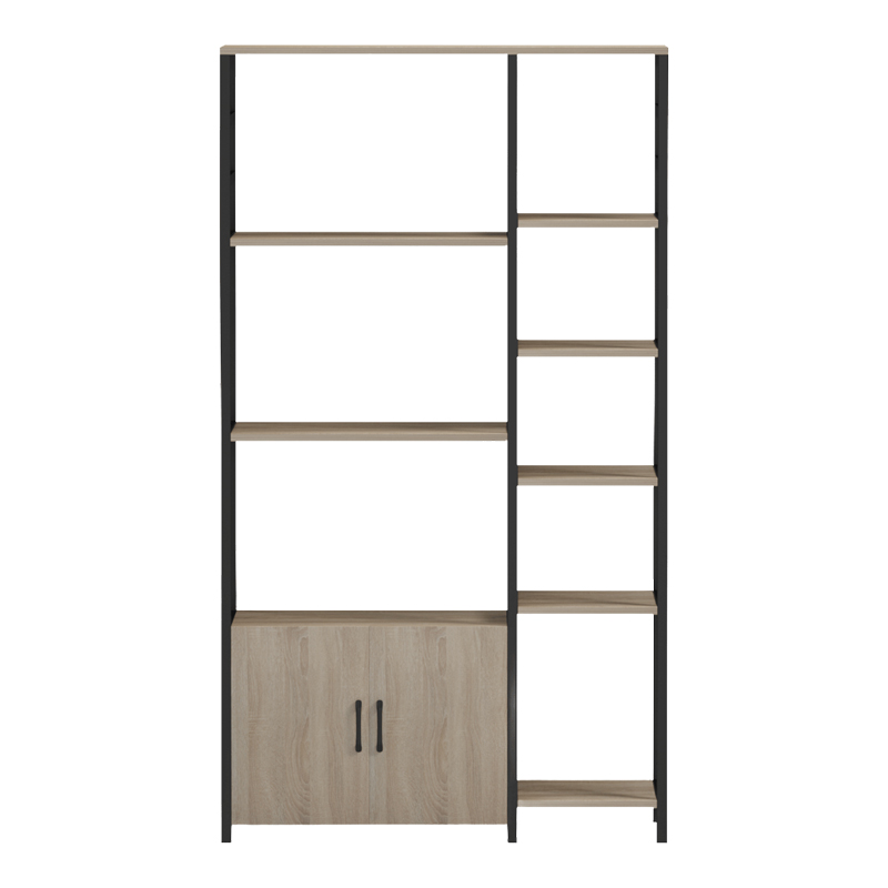 Επιδαπέδια ραφιέρα Ranea pakoworld sonoma-μαύρο 85x32x150εκ - Image 3