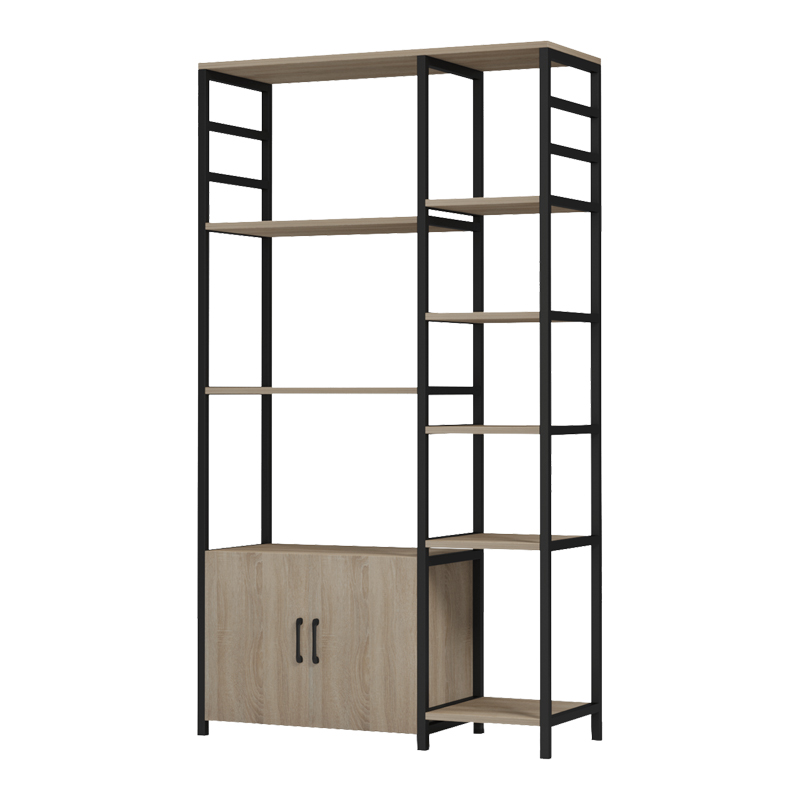 Επιδαπέδια ραφιέρα Ranea pakoworld sonoma-μαύρο 85x32x150εκ - Image 4