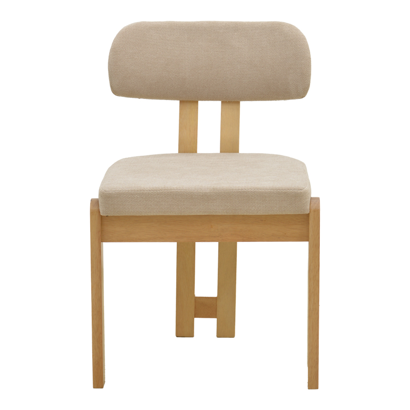 Καρέκλα Genoa pakoworld sonoma rubberwood και μπεζ ύφασμα 50x43x82εκ - Image 4