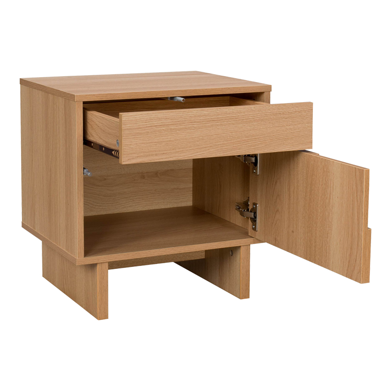 Κομοδίνο Jenfia pakoworld mdf σε φυσική απόχρωση 48x39x50,5εκ - Image 3