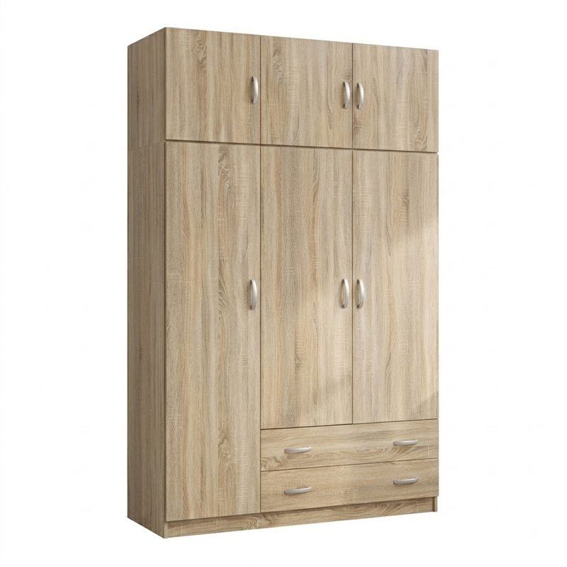 Ντουλάπα τρίφυλλη με πατάρι Alvia pakoworld sonoma 150x51x240εκ - Image 3