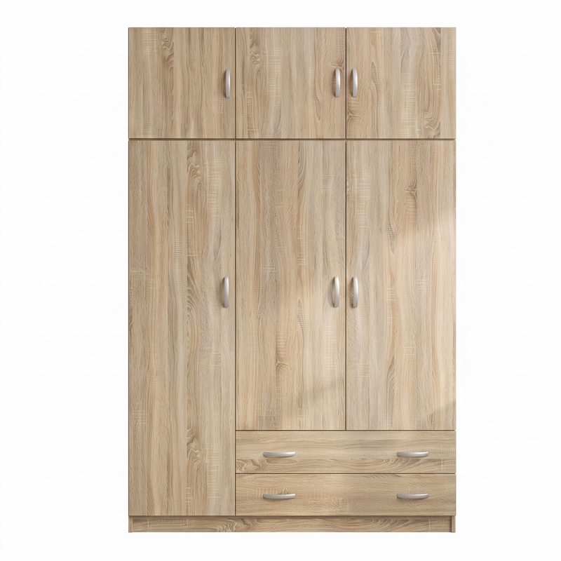 Ντουλάπα τρίφυλλη με πατάρι Alvia pakoworld sonoma 150x51x240εκ - Image 4