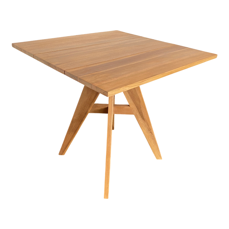 Τραπέζι Cadrada pakoworld teak ξύλο σε φυσική απόχρωση 80x80x76εκ - Image 4