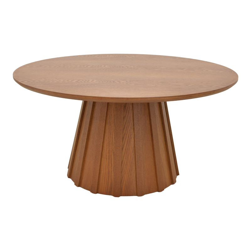 Τραπέζι σαλονιού Franzel pakoworld mdf καρυδί Φ80x40εκ - Image 2