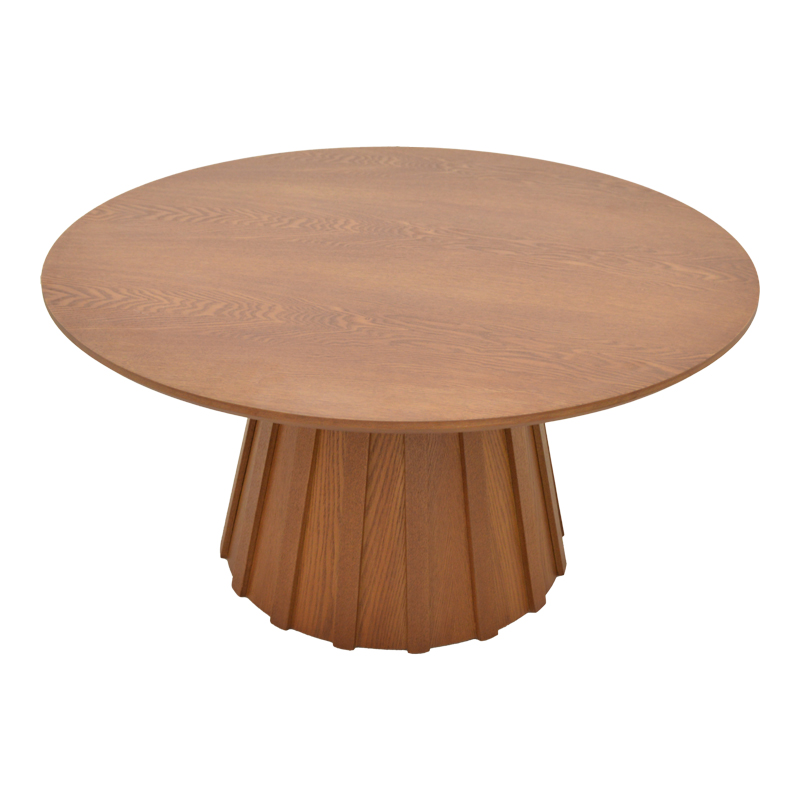 Τραπέζι σαλονιού Franzel pakoworld mdf καρυδί Φ80x40εκ - Image 3