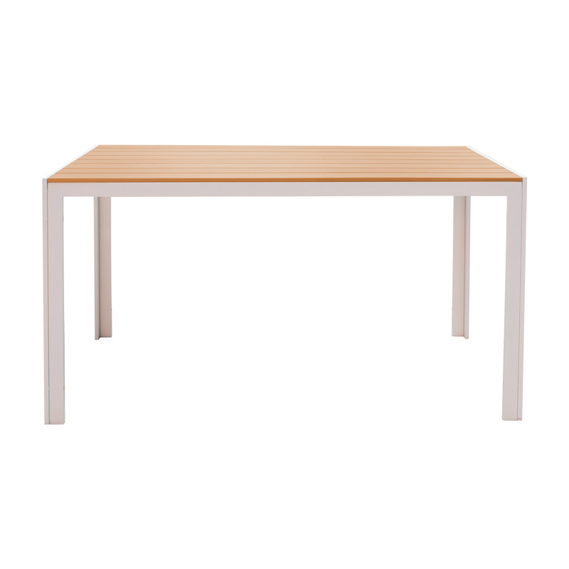 Τραπέζι Nares pakoworld αλουμίνιο λευκό-plywood φυσικό 140x80x72.5εκ - Image 6