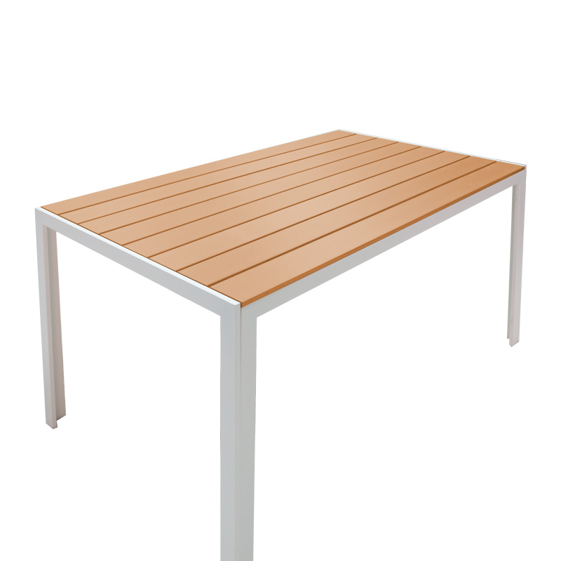 Τραπέζι Nares pakoworld αλουμίνιο λευκό-plywood φυσικό 140x80x72.5εκ - Image 7
