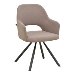 Πολυθρόνα Verta pakoworld μπεζ ύφασμα-μαύρο μέταλλο 59x58x87εκ