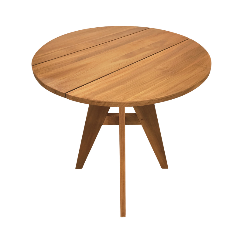 Τραπέζι Cadrada pakoworld teak ξύλο σε φυσική απόχρωση Φ70x76εκ - Image 3