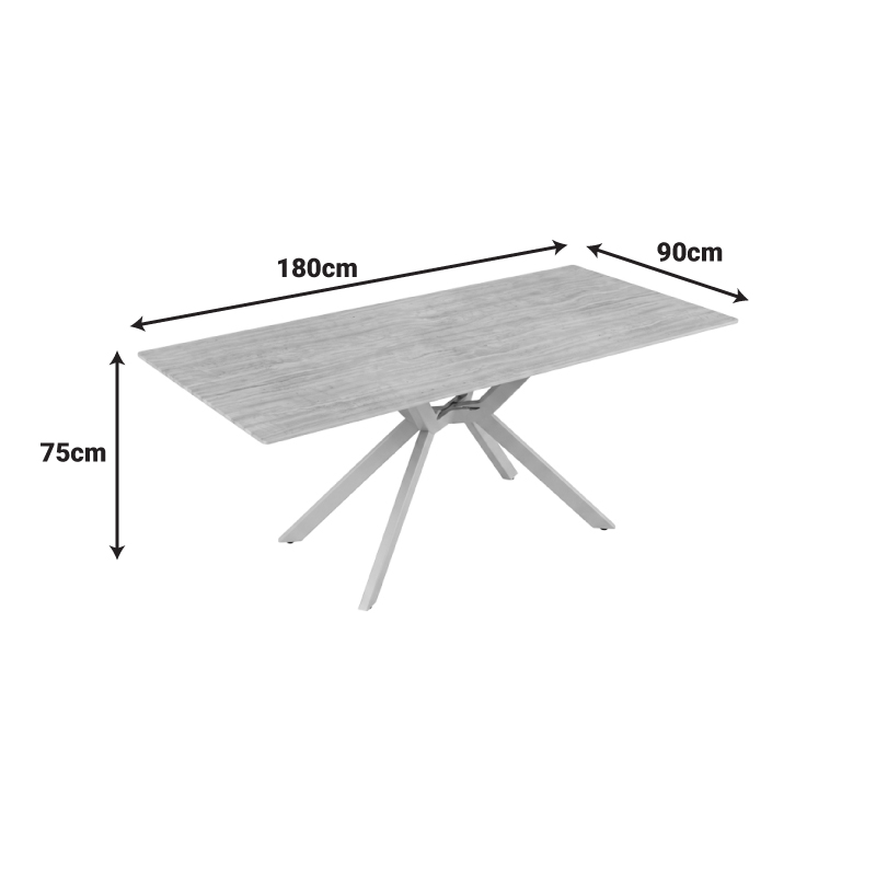 Τραπέζι Olven pakoworld sintered stone σε όψη τραβερτίνας 180x90x75εκ - Image 3