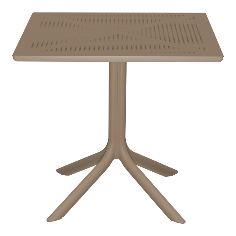 Τραπεζαρία Zoi Groovy pakoworld σετ 3τεμ cappuccino PP 80x80x74εκ - Image 3